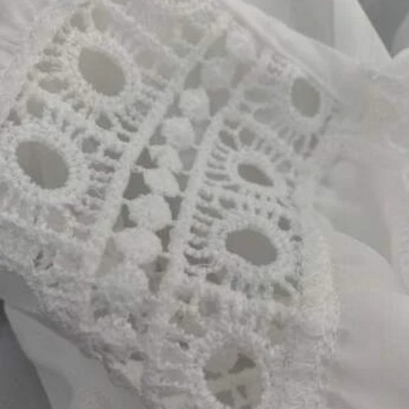 white Vacay Vibes Eyelet Embroidery Tie Front Kimono - Picture 15 of 16